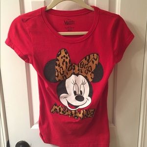 Minnie Mouse T-Shirt W/ Leopard Patterns
